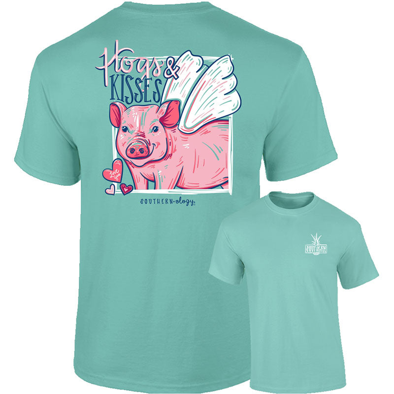 Southernology Hogs and Kisses Pig Comfort Colors - Adult & Kids T-Shirts, Sweatshirts & Hoodies apparel design preview 1