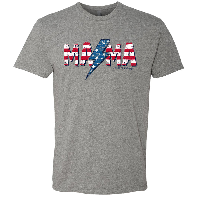 Southernology Striped Mama Bolt Statement Canvas - Adult & Kids T-Shirts, Sweatshirts & Hoodies apparel design preview 1