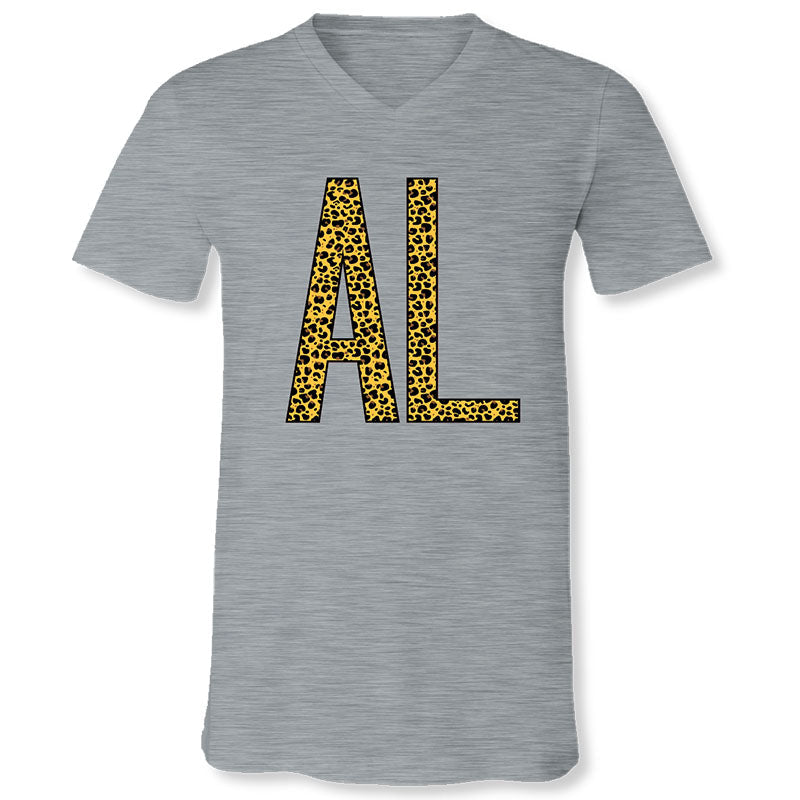 Sassy Frass Alabama Leopard V-Neck Canvas - Adult & Kids T-Shirts, Sweatshirts & Hoodies apparel design preview 1