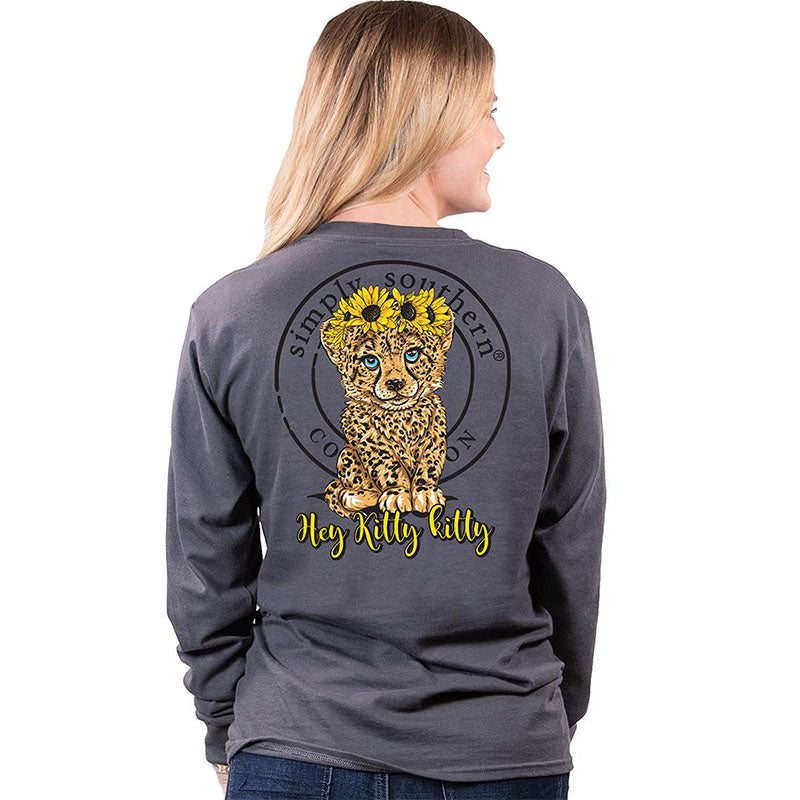 Simply Southern Hey Kitty Sunflower - Adult & Kids T-Shirts, Sweatshirts & Hoodies apparel design preview 1