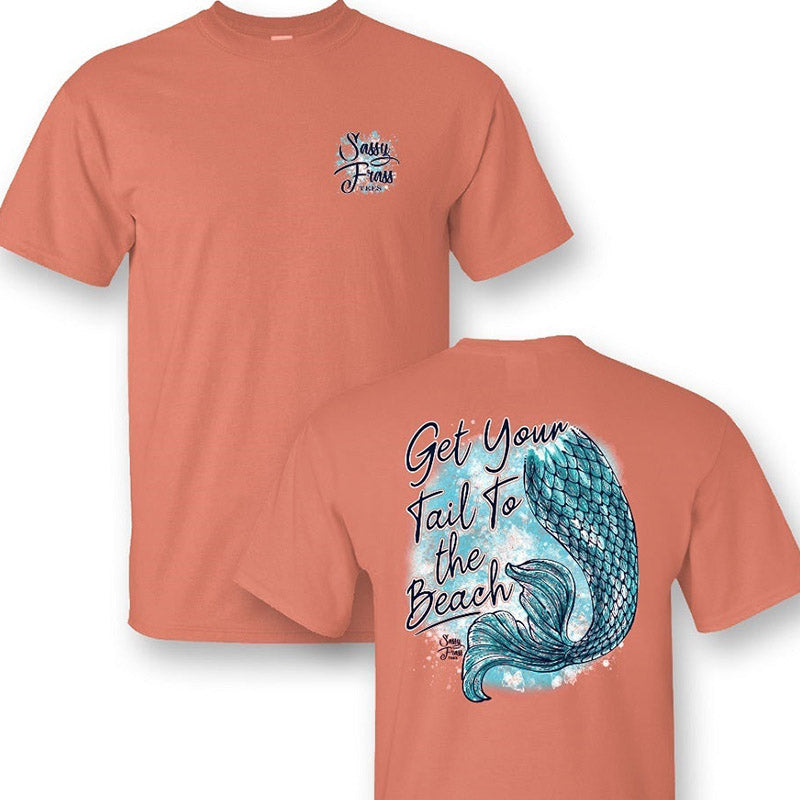 Sassy Frass Get Your Tail to the Beach Mermaid - Adult & Kids T-Shirts, Sweatshirts & Hoodies apparel design preview 1