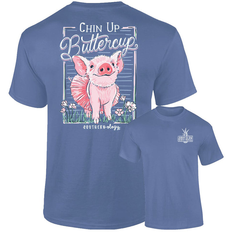 Southernology Chin Up Buttercup Pig Comfort Colors - Adult & Kids T-Shirts, Sweatshirts & Hoodies apparel design preview 2