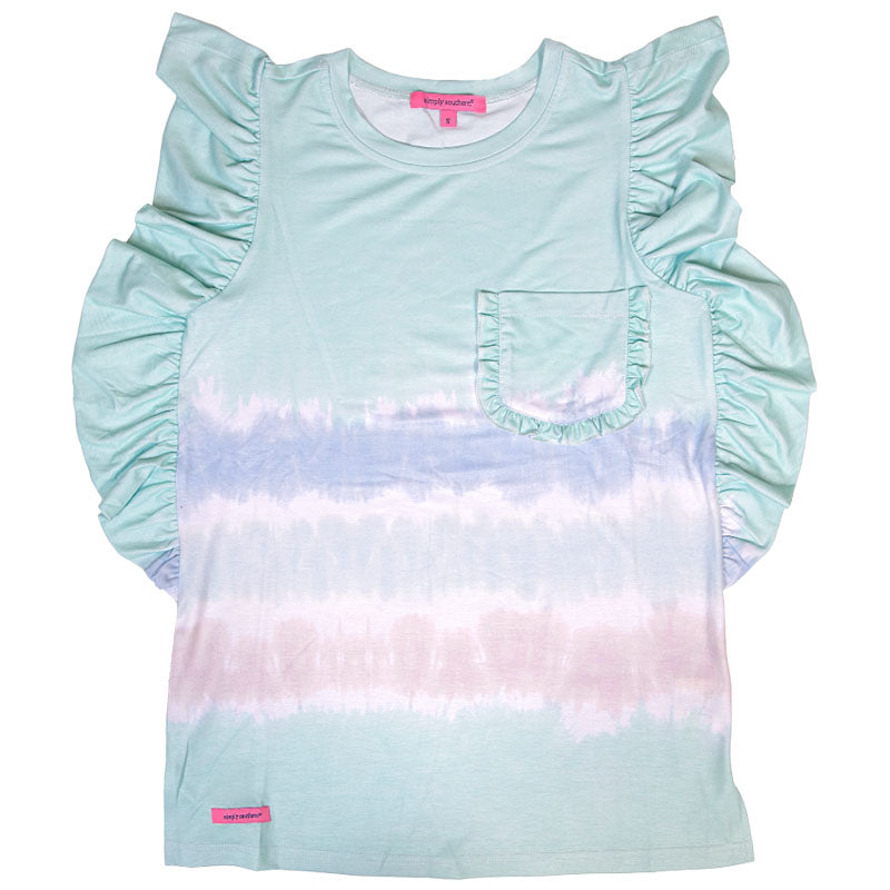 SALE Simply Southern Ruffle Tie Dye Blue - Adult & Kids T-Shirts, Sweatshirts & Hoodies apparel design preview 1