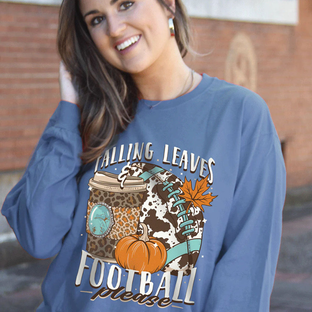 Girlie Girl Originals Leaves Football Fall - Adult & Kids T-Shirts, Sweatshirts & Hoodies apparel design preview 1