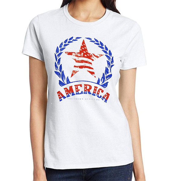 Southern Attitude Preppy USA Star Flag - Adult & Kids T-Shirts, Sweatshirts & Hoodies apparel design preview 2