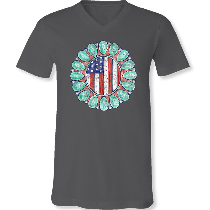 Sassy Frass Turquoise USA Flag Soft Canvas - Adult & Kids T-Shirts, Sweatshirts & Hoodies apparel design preview 1