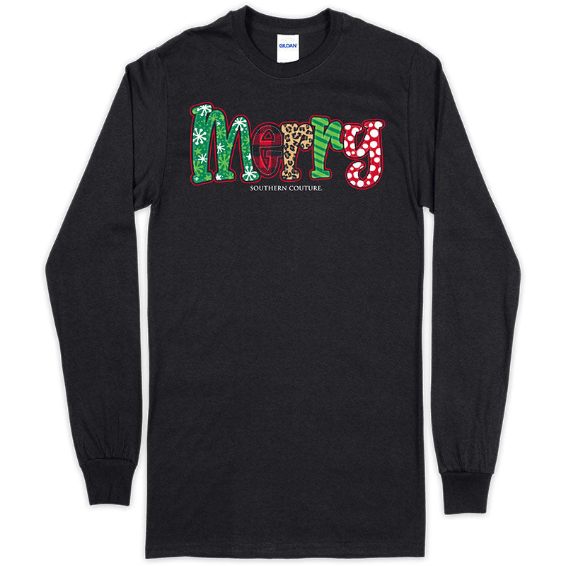 Southern Couture Merry Pattern Holiday Soft - Adult & Kids T-Shirts, Sweatshirts & Hoodies apparel design preview 1