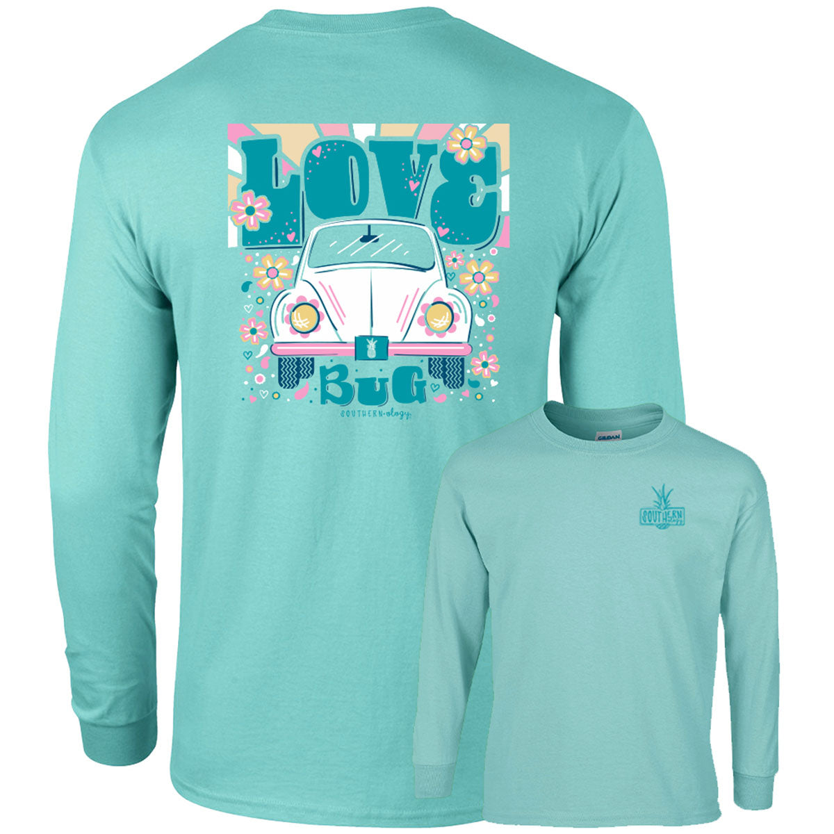 Southernology Love Bug Comfort Colors - Adult & Kids T-Shirts, Sweatshirts & Hoodies apparel design preview 1