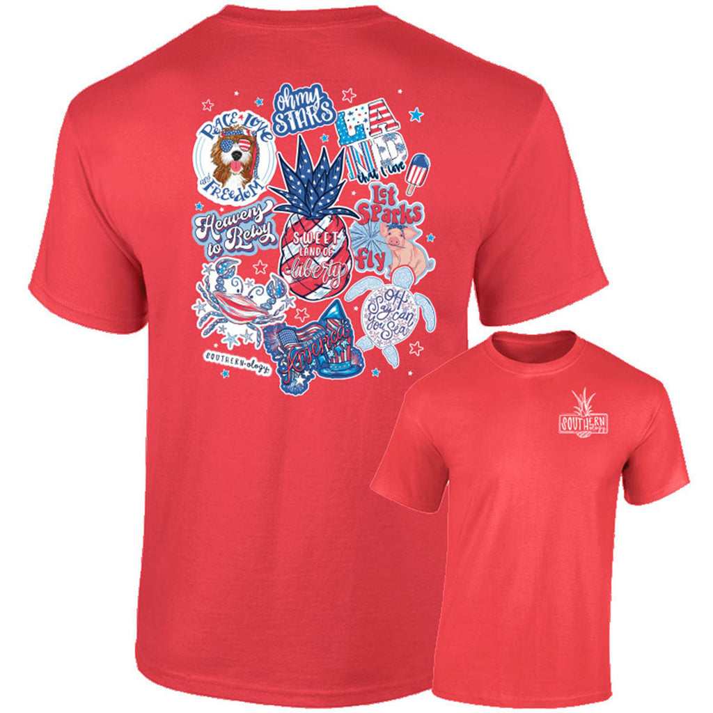 Southernology USA Patriotic Decals Comfort Colors - Adult & Kids T-Shirts, Sweatshirts & Hoodies apparel design preview 2
