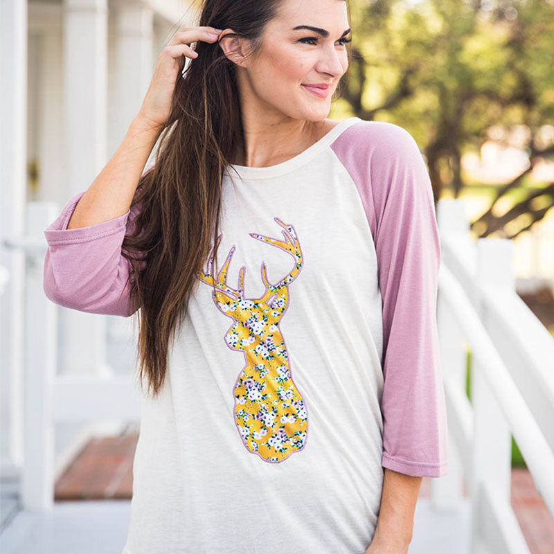 SALE Bjaxx Southern Grace Marigold Deer Raglan - Adult & Kids T-Shirts, Sweatshirts & Hoodies apparel design preview 1
