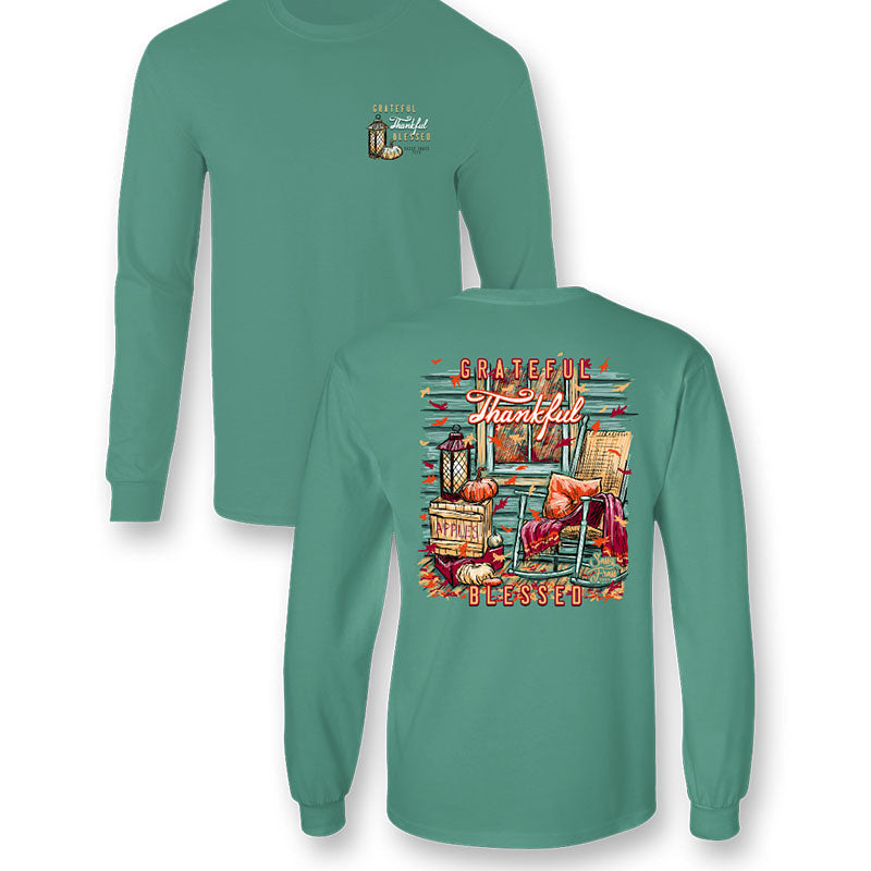 SALE Sassy Frass Thankful Fall Porch Comfort Colors - Adult & Kids T-Shirts, Sweatshirts & Hoodies apparel design preview 1