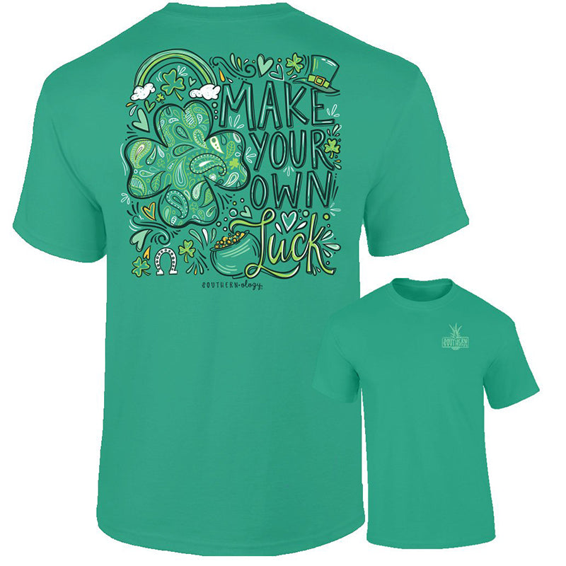 Southernology Own Luck Shamrock Irish Comfort Colors - Adult & Kids T-Shirts, Sweatshirts & Hoodies apparel design preview 1