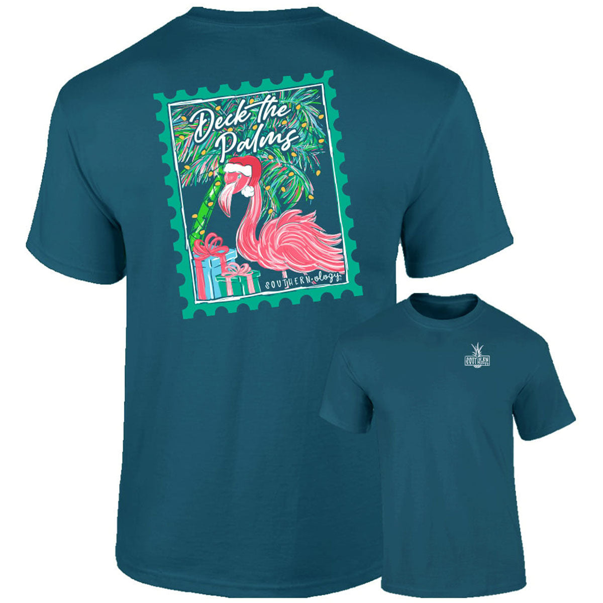 Southernology Deck the Palms Holiday Comfort Colors - Adult & Kids T-Shirts, Sweatshirts & Hoodies apparel design preview 2