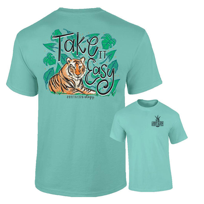 Southernology Take it Easy Tiger Comfort Colors - Adult & Kids T-Shirts, Sweatshirts & Hoodies apparel design preview 1
