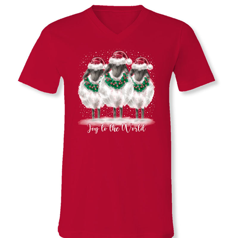 SALE Sassy Frass Joy To The World Holiday V-Neck - Adult & Kids T-Shirts, Sweatshirts & Hoodies apparel design preview 2