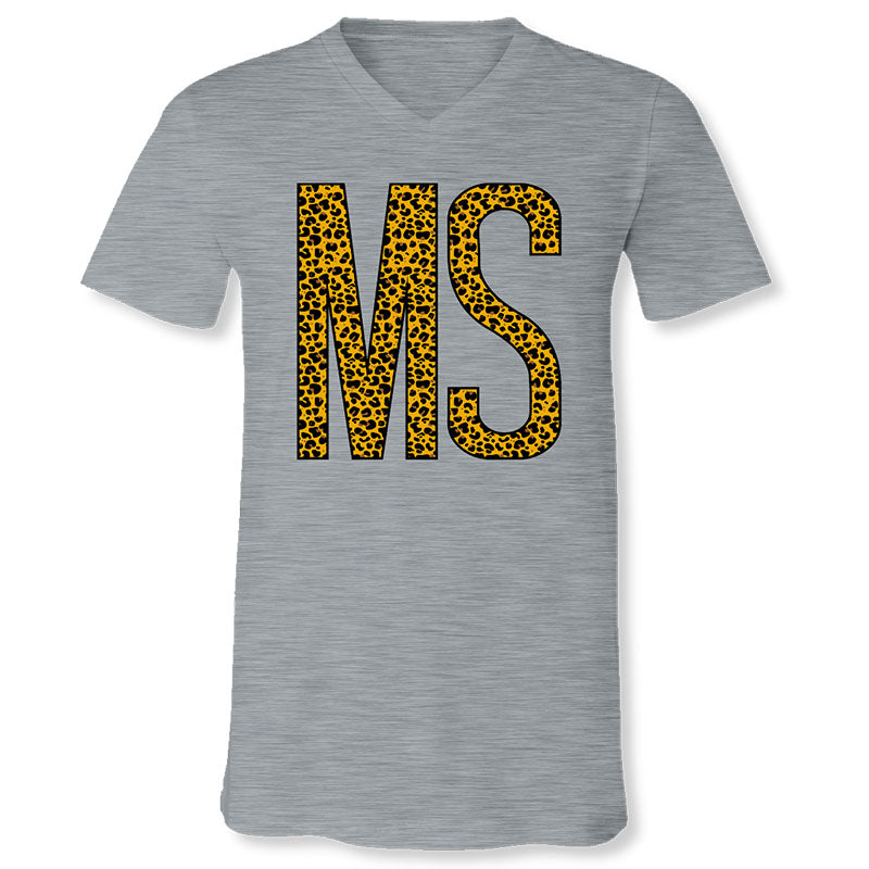 Sassy Frass Mississippi Leopard V-Neck Canvas - Adult & Kids T-Shirts, Sweatshirts & Hoodies apparel design preview 1