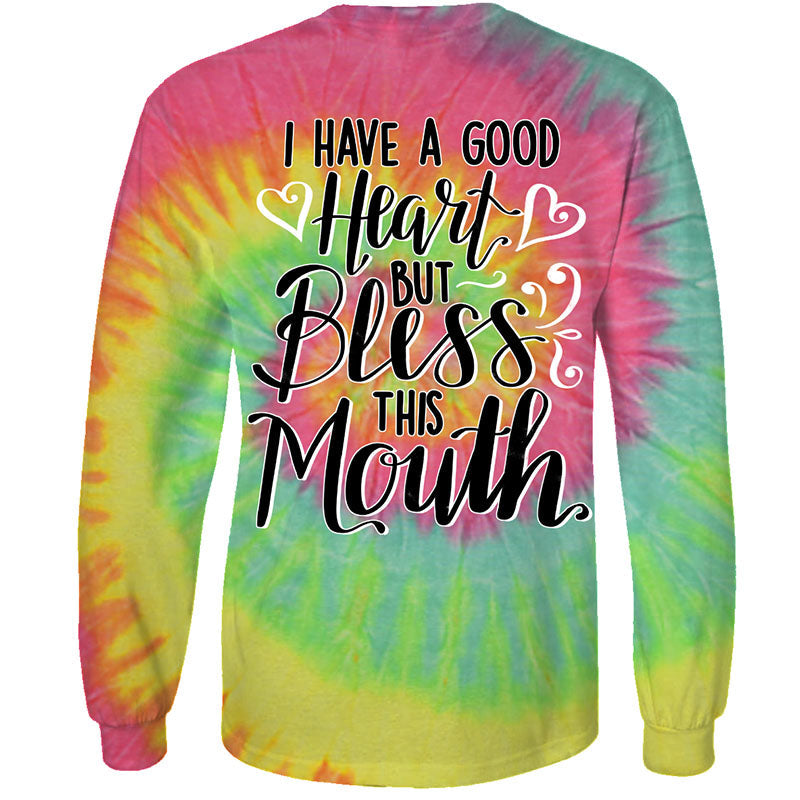 Southern Attitude Bless This Mouth Tie Dye - Adult & Kids T-Shirts, Sweatshirts & Hoodies apparel design preview 1