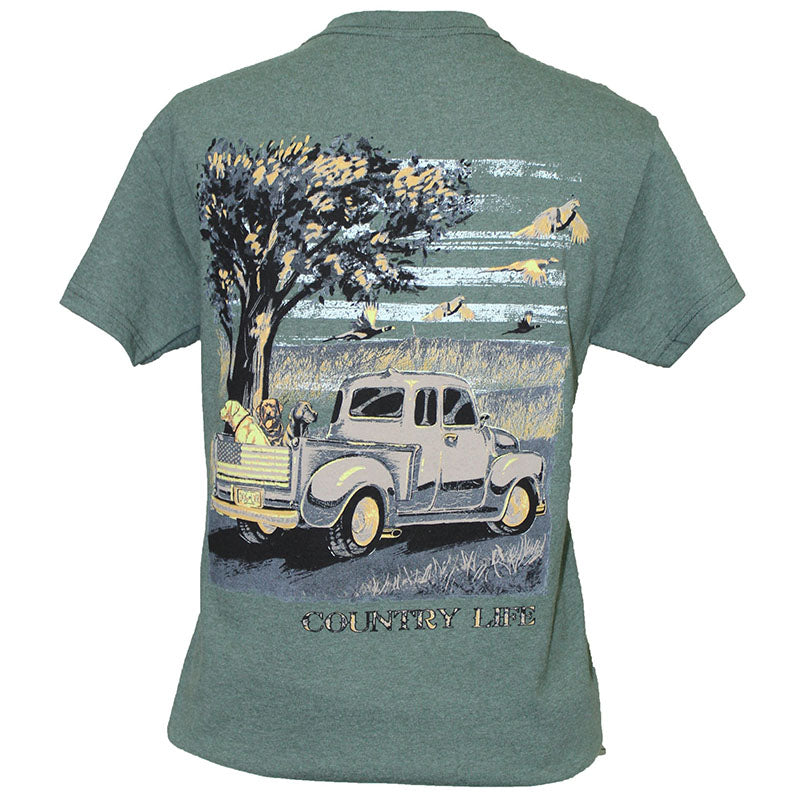 Country Life Outfitters Roads USA Truck Unisex Green - Adult & Kids T-Shirts, Sweatshirts & Hoodies apparel design preview 1