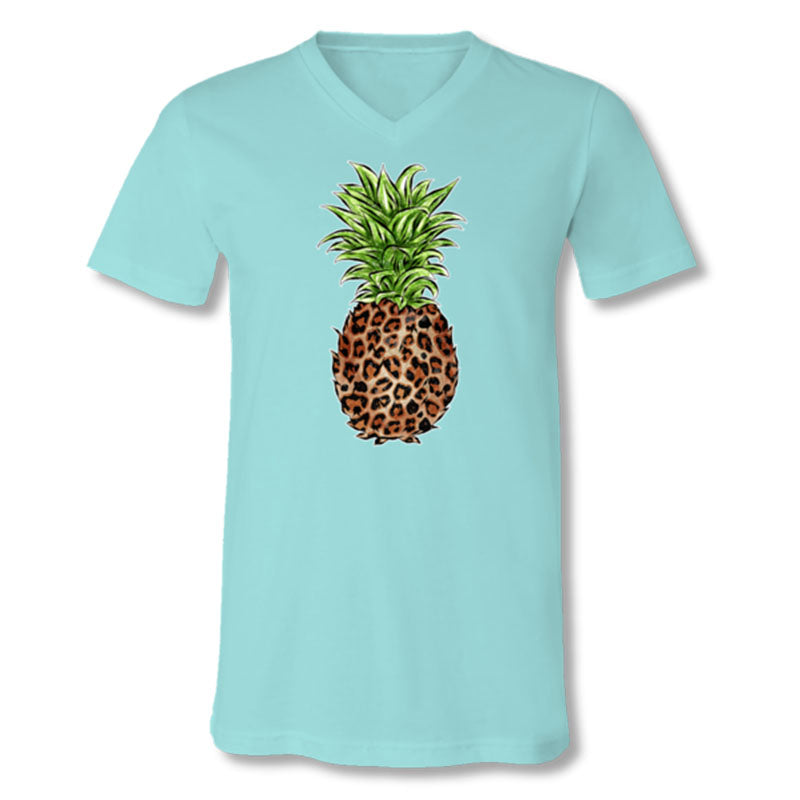 SALE Sassy Frass Preppy Leopard Pineapple V-Neck - Adult & Kids T-Shirts, Sweatshirts & Hoodies apparel design preview 1