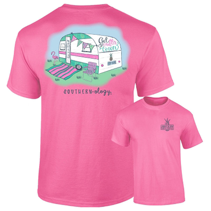Southernology Get Outta Town Camper Comfort Colors - Adult & Kids T-Shirts, Sweatshirts & Hoodies apparel design preview 1
