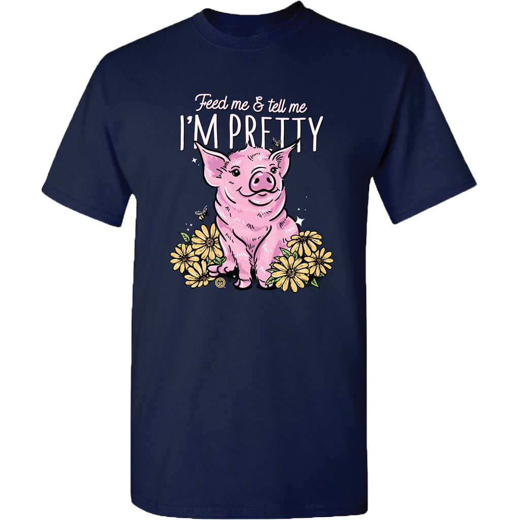 Girlie Girl Originals Feed Me Pretty Pig - Adult & Kids T-Shirts, Sweatshirts & Hoodies apparel design preview 1