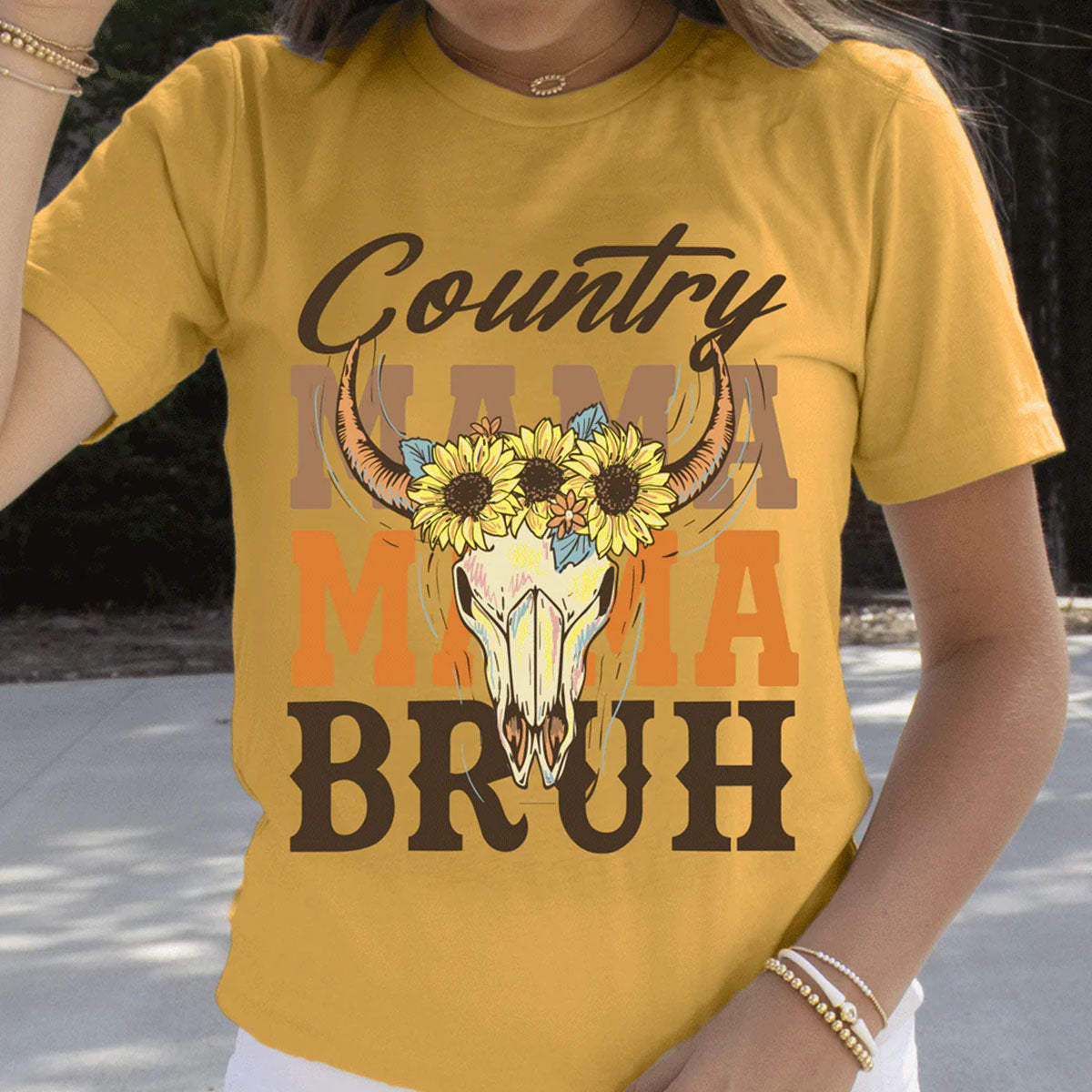 Girlie Girl Lulu Mac Country Mama Bruh Canvas - Adult & Kids T-Shirts, Sweatshirts & Hoodies apparel design preview 1