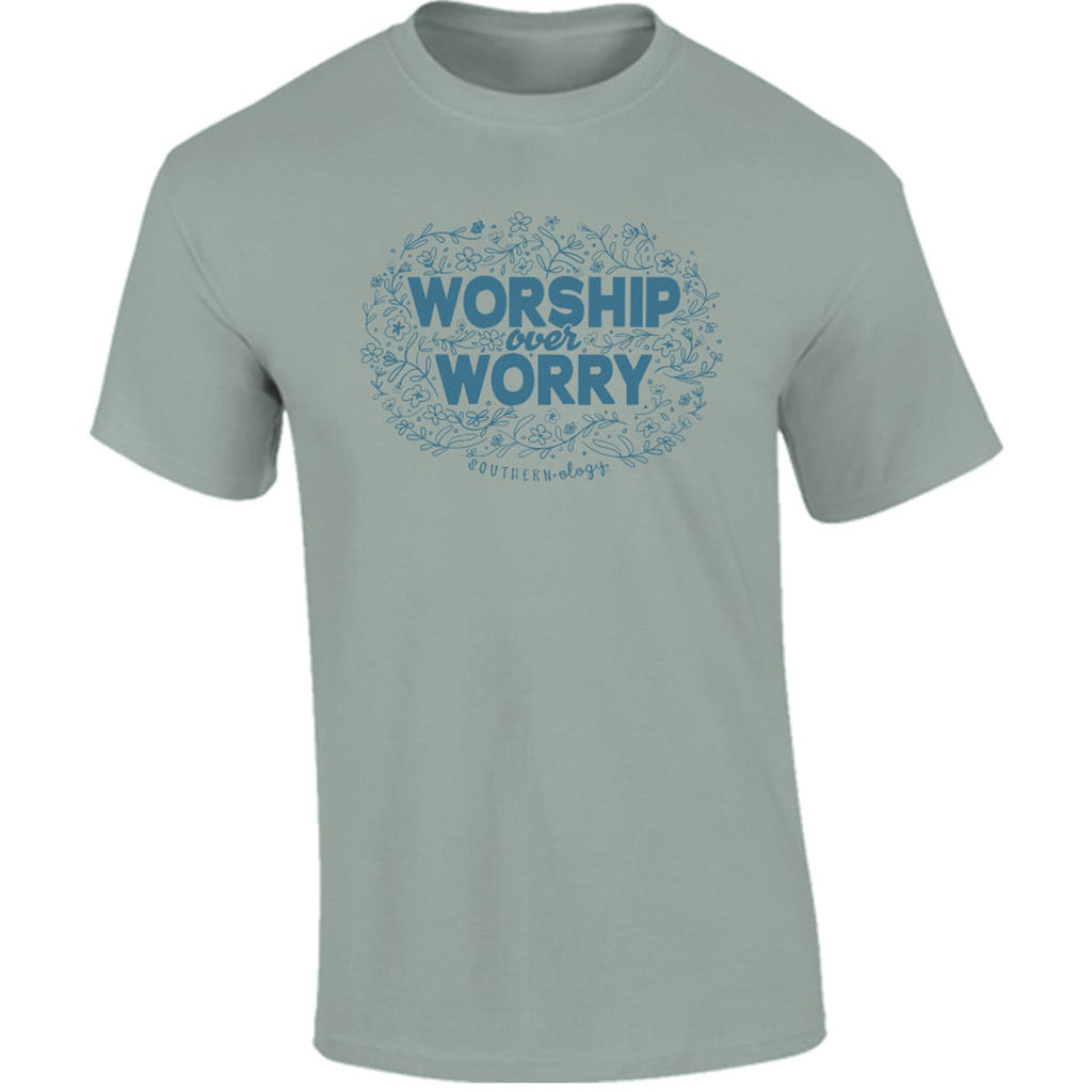 Southernology Worship Over Worry Comfort Colors - Adult & Kids T-Shirts, Sweatshirts & Hoodies apparel design preview 1