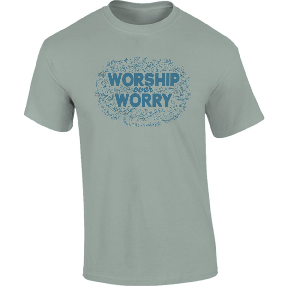 Southernology Worship Over Worry Comfort Colors - Adult & Kids T-Shirts, Sweatshirts & Hoodies apparel design preview 1