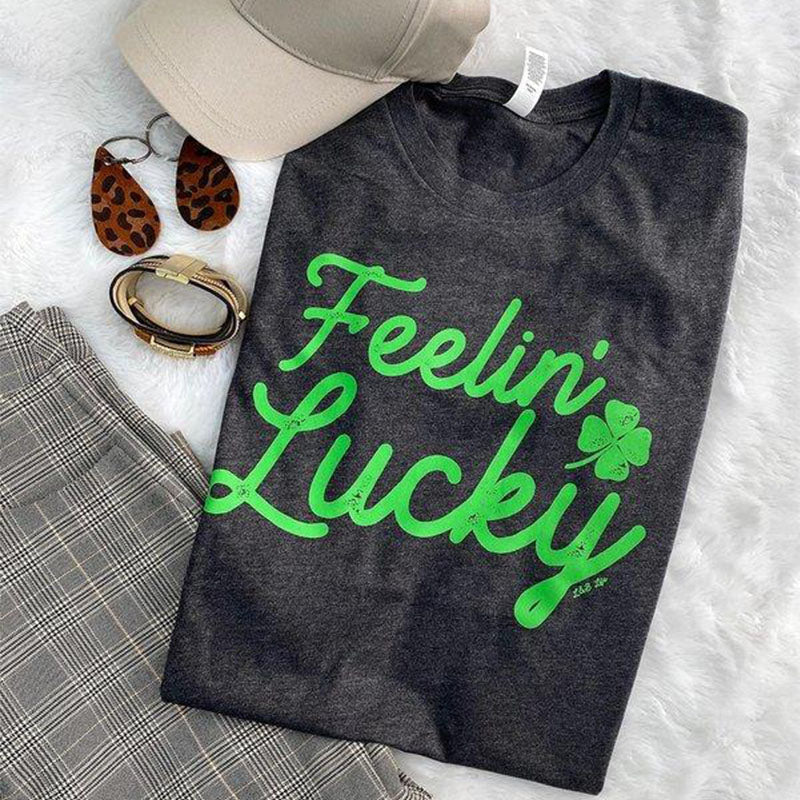 Bjaxx Lucky Blessed Feelin Irish Front Print - Adult & Kids T-Shirts, Sweatshirts & Hoodies apparel design preview 1