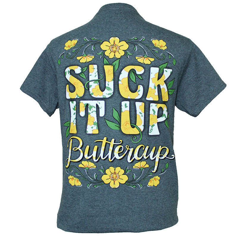 Southern Attitude Preppy Suck It Up Buttercup Grey - Adult & Kids T-Shirts, Sweatshirts & Hoodies apparel design preview 1