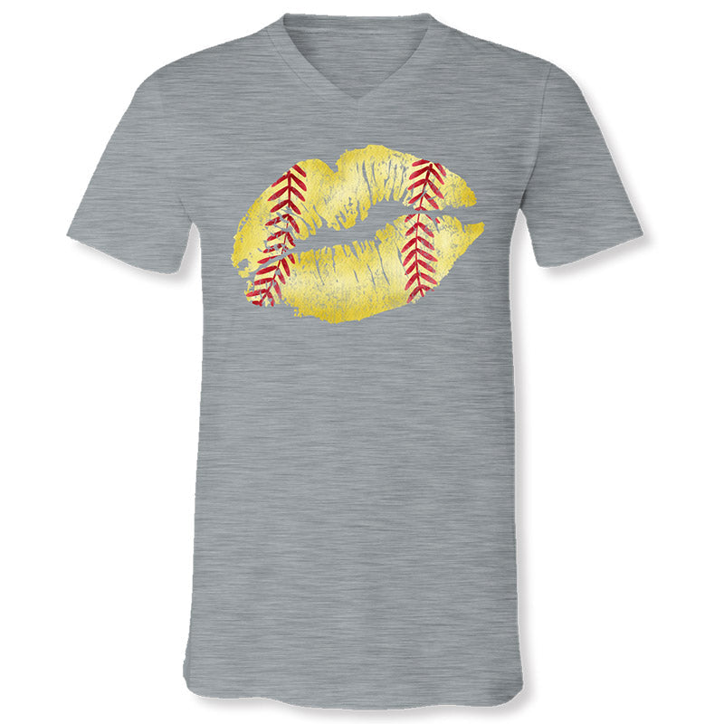 Sassy Frass Softball Lips Bella Canvas - Adult & Kids T-Shirts, Sweatshirts & Hoodies apparel design preview 1