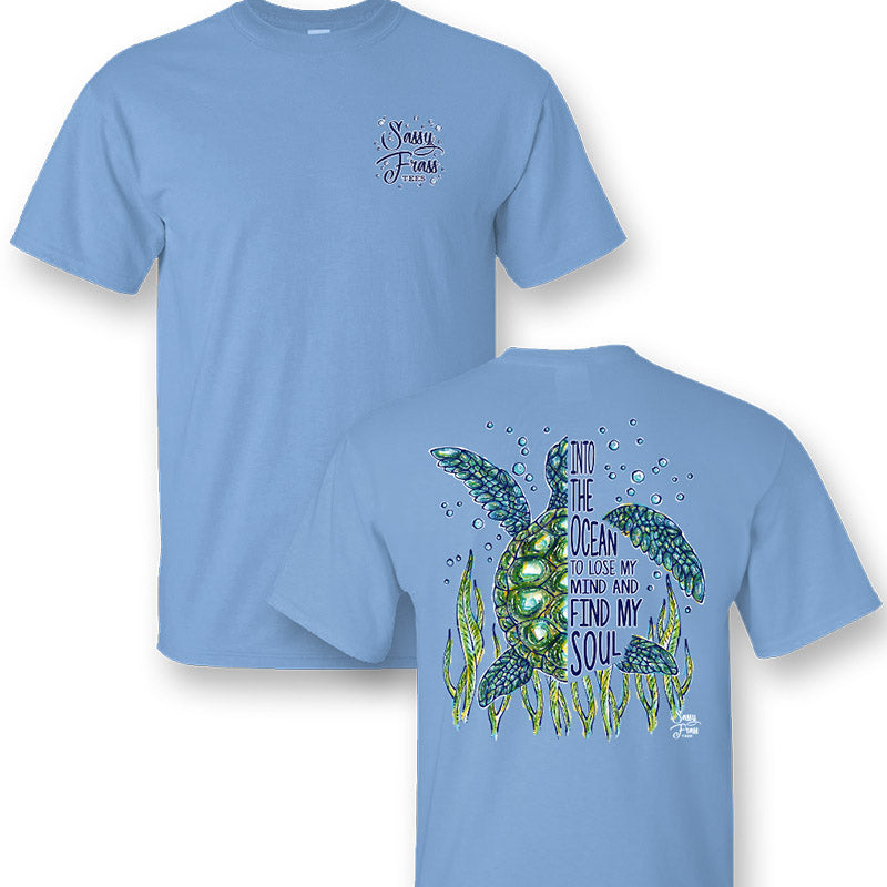 Sassy Frass Into the Ocean to Find my Soul Turtle - Adult & Kids T-Shirts, Sweatshirts & Hoodies apparel design preview 1