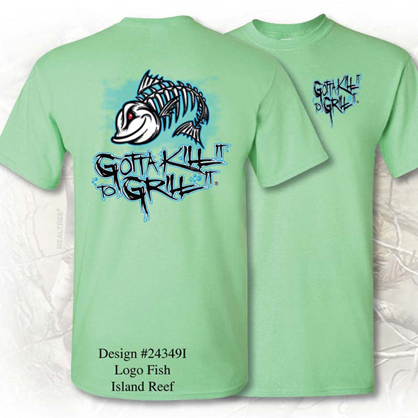 Gotta Kill It To Grill Logo Fish Bones - Adult & Kids T-Shirts, Sweatshirts & Hoodies apparel design preview 1