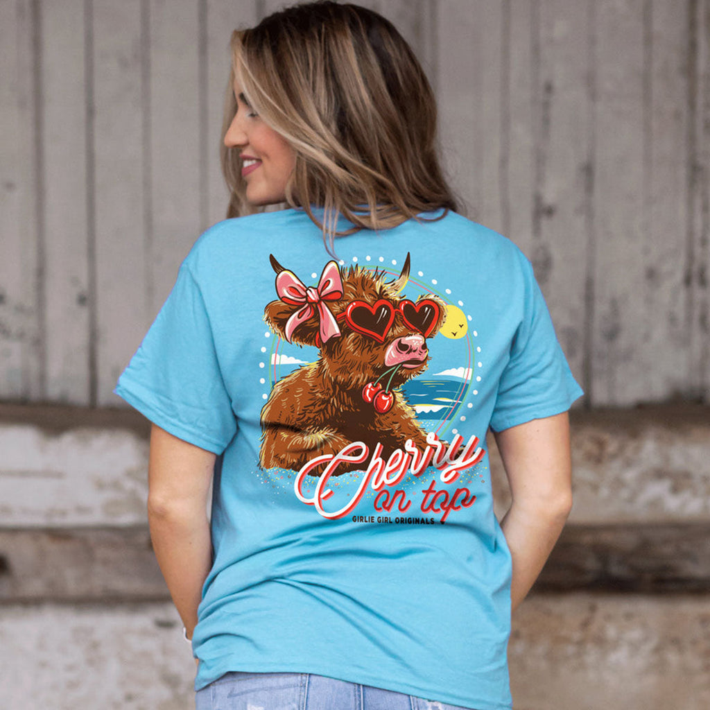 Girlie Girl Originals Cherry On Top Cow - Adult & Kids T-Shirts, Sweatshirts & Hoodies apparel design preview 1