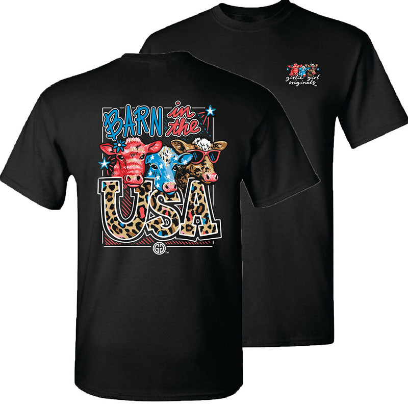 Girlie Girl Originals Barn In The USA Cow - Adult & Kids T-Shirts, Sweatshirts & Hoodies apparel design preview 2