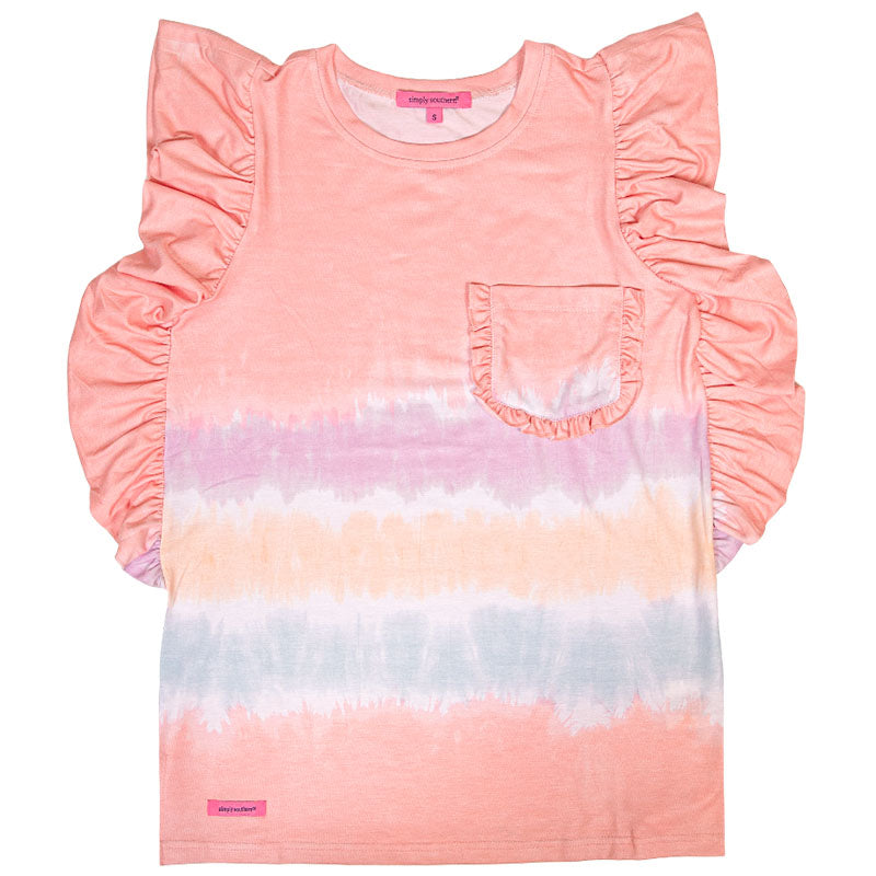 SALE Simply Southern Ruffle Tie Dye Pink Tank Top - Adult & Kids T-Shirts, Sweatshirts & Hoodies apparel design preview 1
