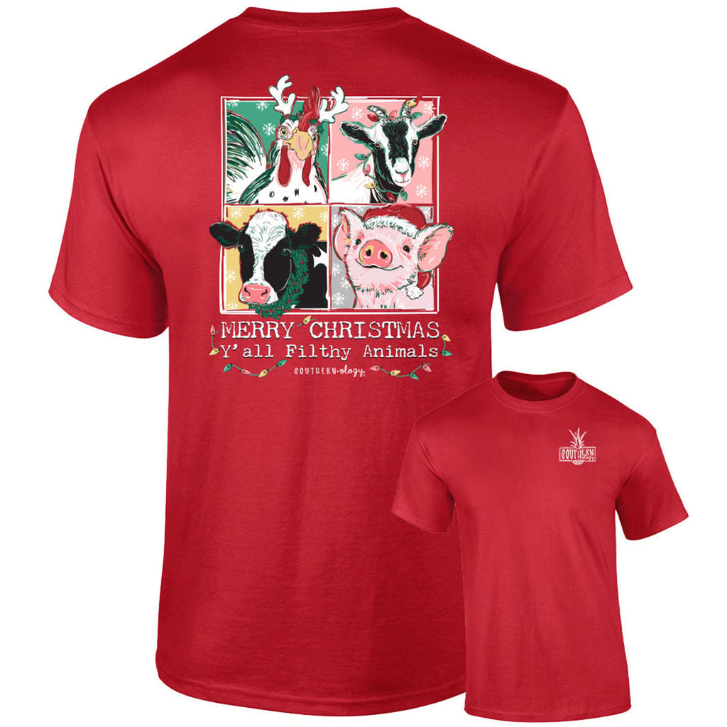 Southernology Filthy Animals Christmas Comfort Colors - Adult & Kids T-Shirts, Sweatshirts & Hoodies apparel design preview 2