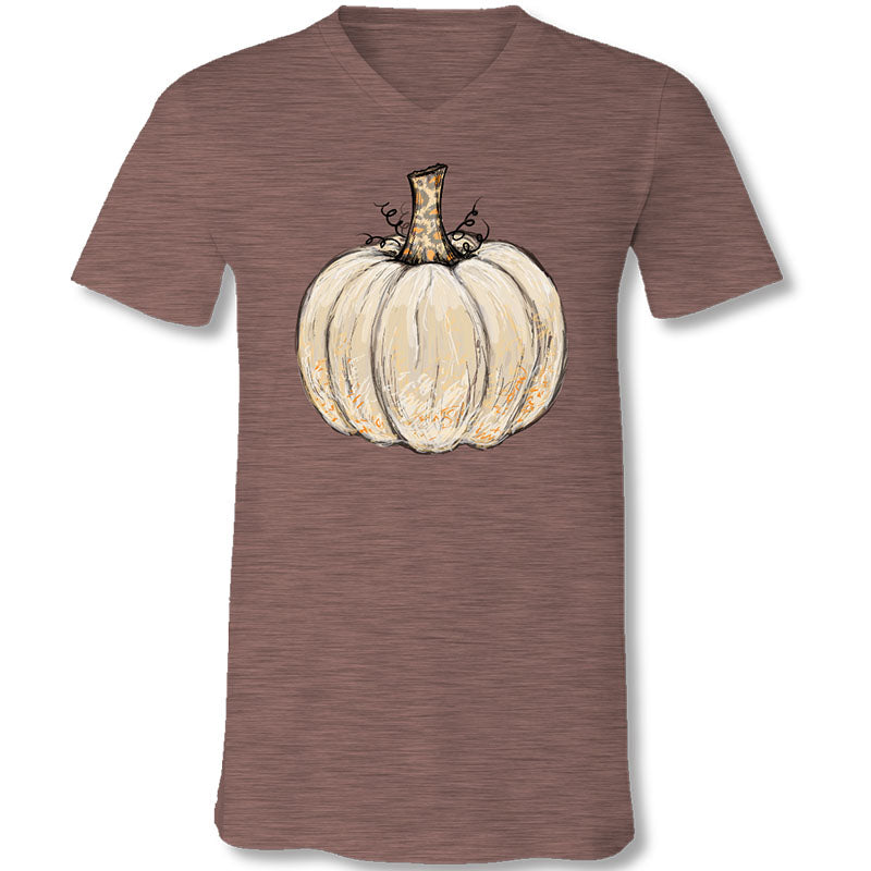 SALE Sassy Frass Thankful White Pumpkin V-Neck Canvas - Adult & Kids T-Shirts, Sweatshirts & Hoodies apparel design preview 1