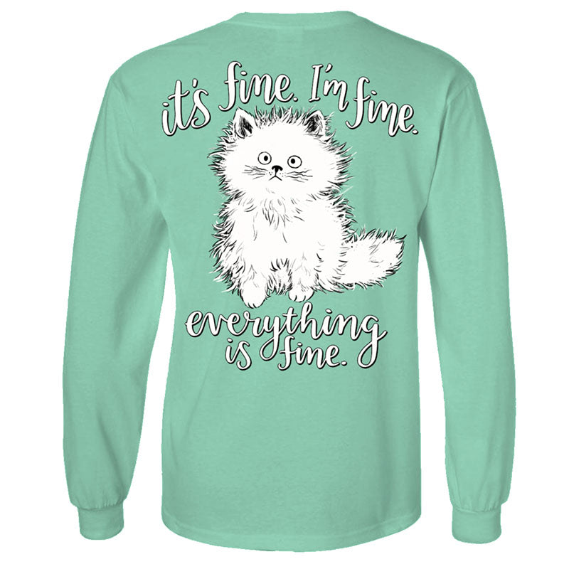 Southern Attitude Everything's Fine Cat - Adult & Kids T-Shirts, Sweatshirts & Hoodies apparel design preview 1