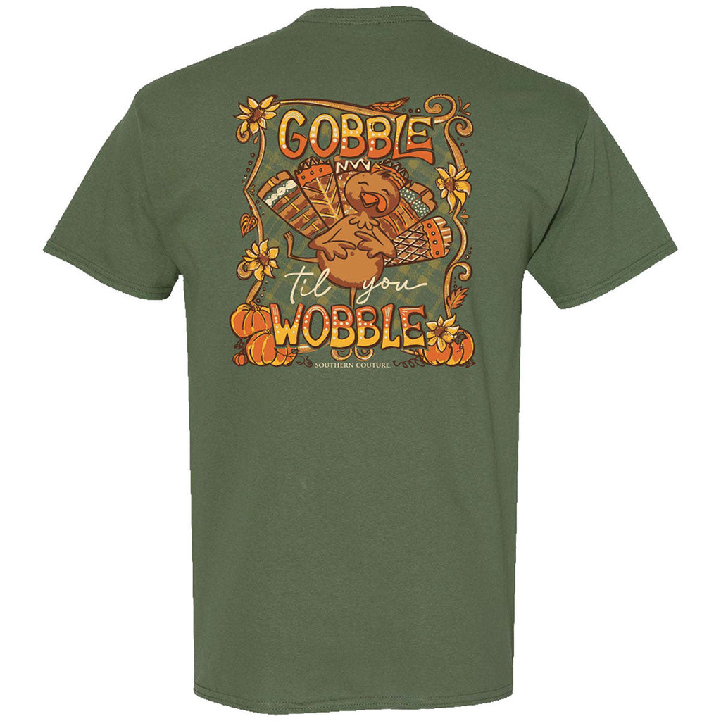 Southern Couture Classic Gobble Til You Wobble Fall - Adult & Kids T-Shirts, Sweatshirts & Hoodies apparel design preview 1