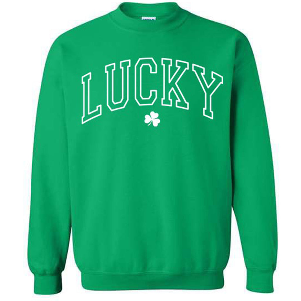 Southernology Lucky Irish Varsity Puff Crew - Adult & Kids T-Shirts, Sweatshirts & Hoodies apparel design preview 2