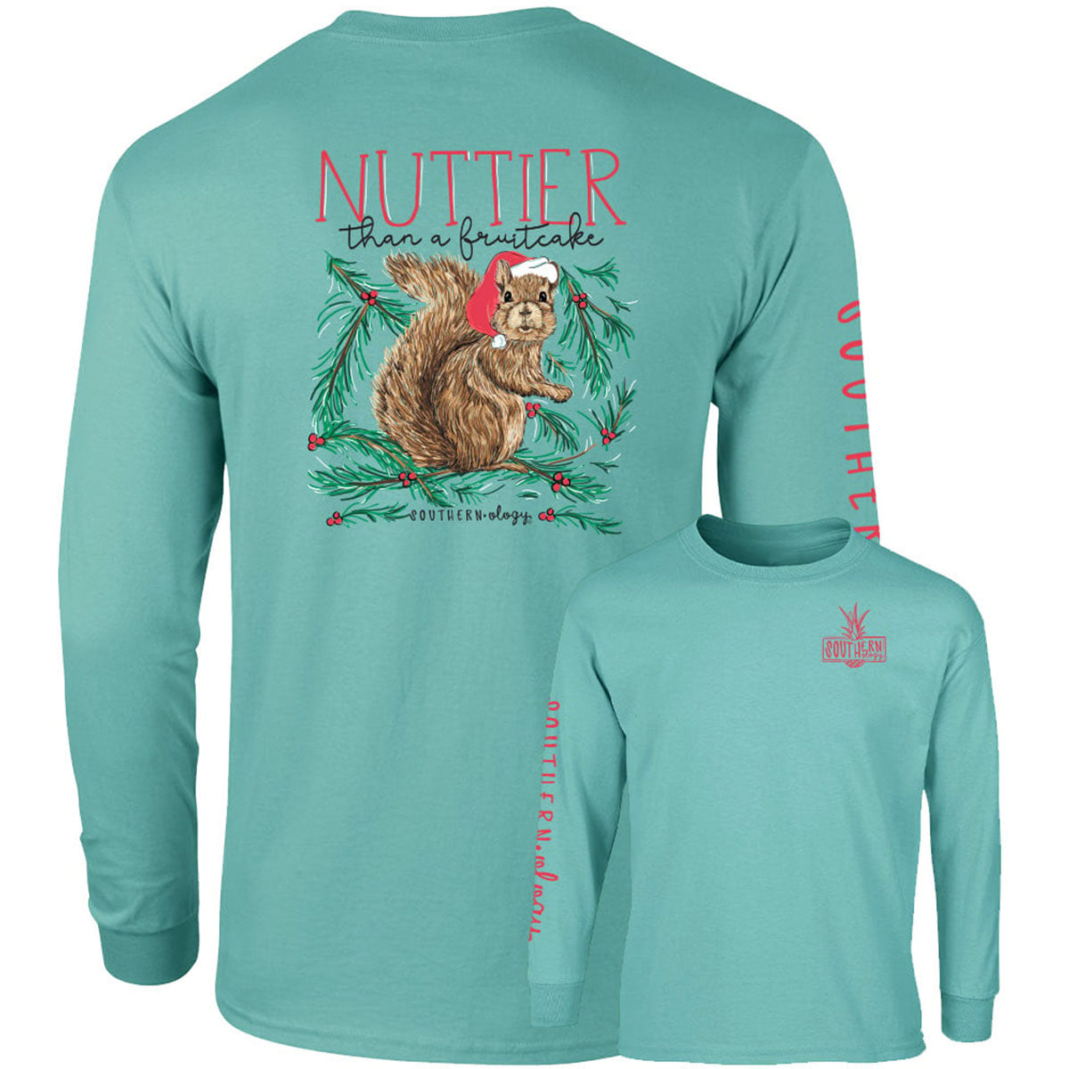 Southernology Nutty Squirrel Holiday Comfort Colors - Adult & Kids T-Shirts, Sweatshirts & Hoodies apparel design preview 2