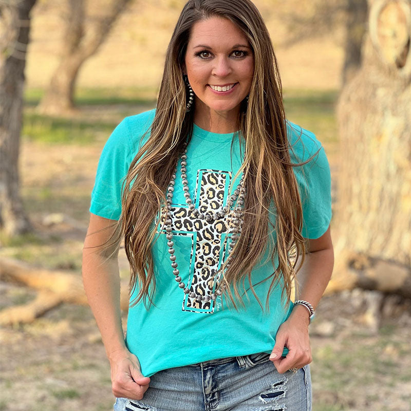Texas True Threads Leopard Cross Canvas - Adult & Kids T-Shirts, Sweatshirts & Hoodies apparel design preview 1