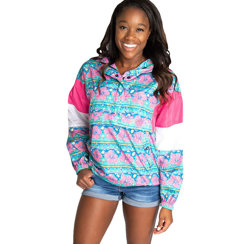 SALE Simply Southern Hibi Flowers Rain Jacket - Adult & Kids T-Shirts, Sweatshirts & Hoodies apparel design preview 1
