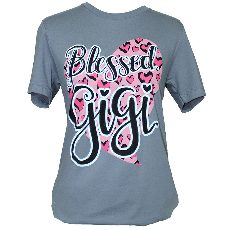 Southern Attitude Blessed Gigi Heart Soft Canvas - Adult & Kids T-Shirts, Sweatshirts & Hoodies apparel design preview 1