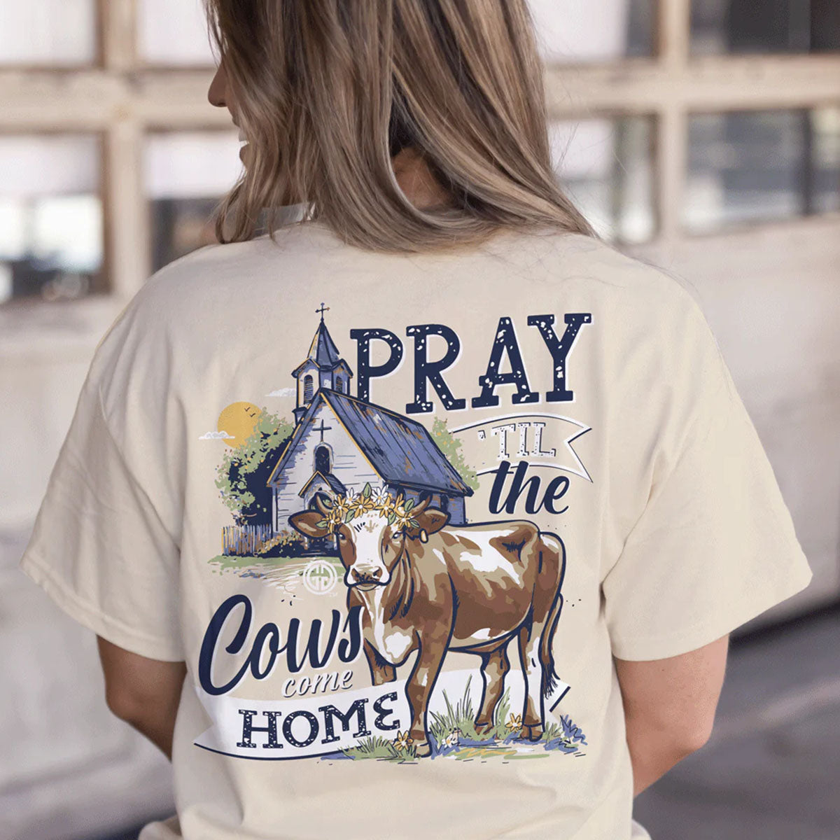 Girlie Girl Originals Pray Cows Home - Adult & Kids T-Shirts, Sweatshirts & Hoodies apparel design preview 1