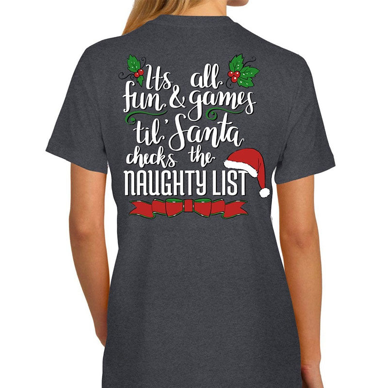 Southern Attitude Santa Naughty List Christmas - Adult & Kids T-Shirts, Sweatshirts & Hoodies apparel design preview 1