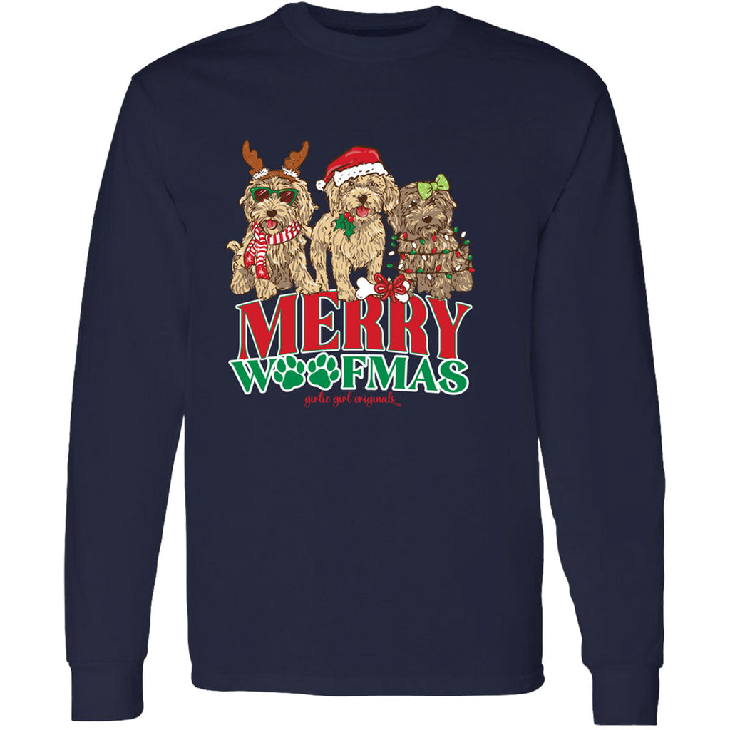 Girlie Girl Originals Merry Woofmas Holiday - Adult & Kids T-Shirts, Sweatshirts & Hoodies apparel design preview 1