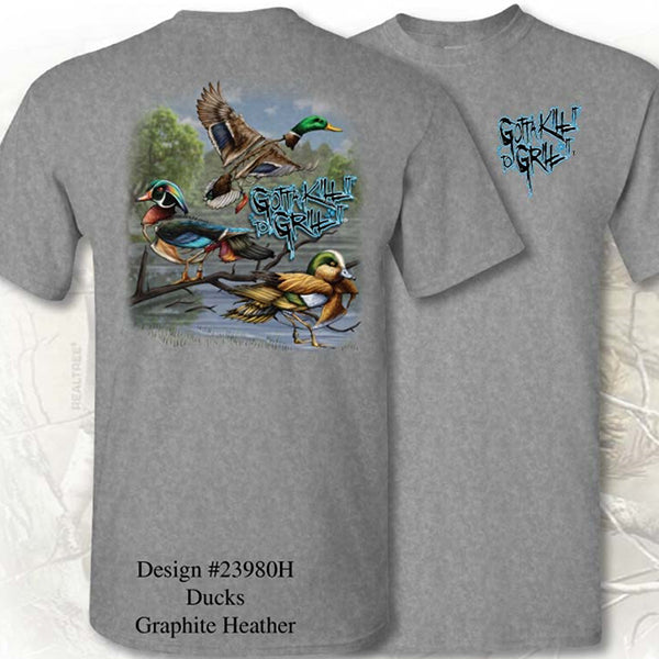 Gotta Kill It To Grill Ducks - Adult & Kids T-Shirts, Sweatshirts & Hoodies apparel design preview 2