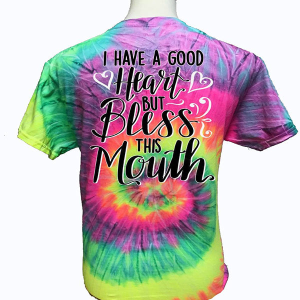 Southern Attitude Bless This Mouth Tie Dye - Adult & Kids T-Shirts, Sweatshirts & Hoodies apparel design preview 1